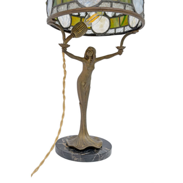 Art Nouveau French Table Lamp "Tiffany Style", 1930s - Image 6