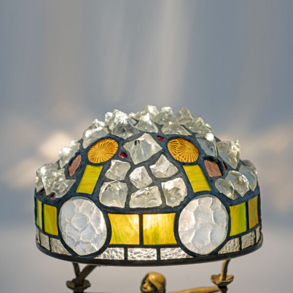 Art Nouveau French Table Lamp "Tiffany Style", 1930s - Image 8