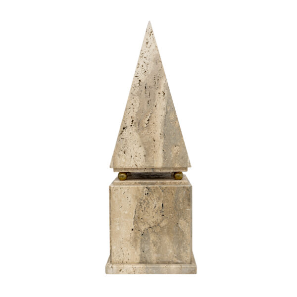 Pair of Italian Minimalist Roman Travertine Obelisk, Italy, 1970 - Image 9