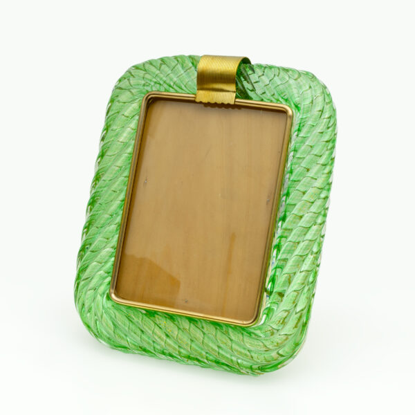 Barovier & Toso Murano Glass Twisted and Brass Photo Frame - Image 4