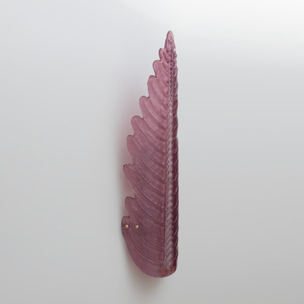 Pair of Murano Glass Amethyst Pink Big Leafs Sconces - Image 5