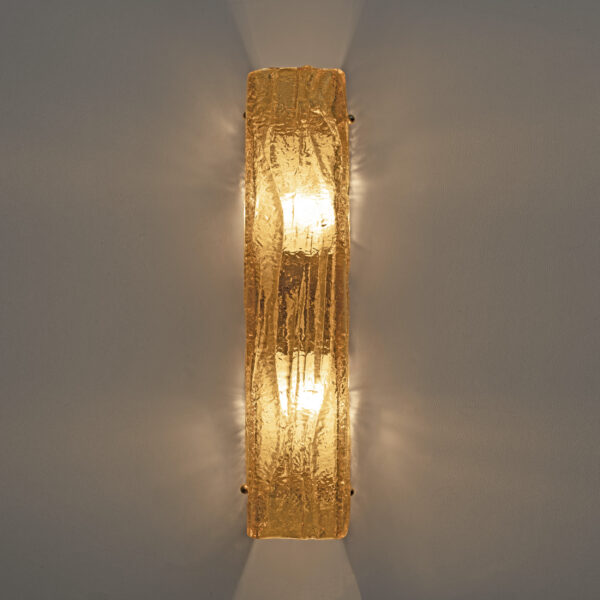 Pair of Mazzega-Style Gold Yellow Murano Glass Sconces - Image 3