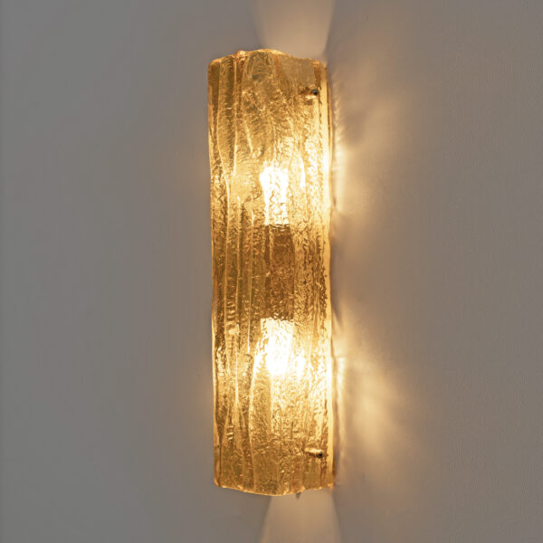 Pair of Mazzega-Style Gold Yellow Murano Glass Sconces - Image 5