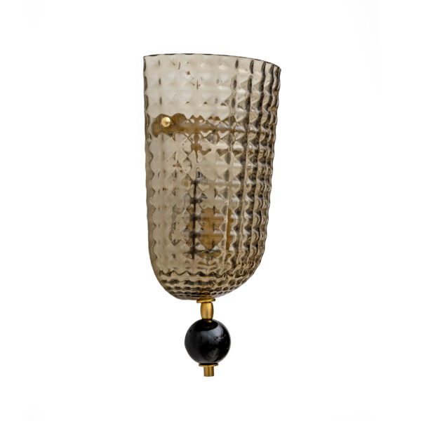 Pair of Art Dèco Style Italian Murano Glass and Brass Sconces - Image 2