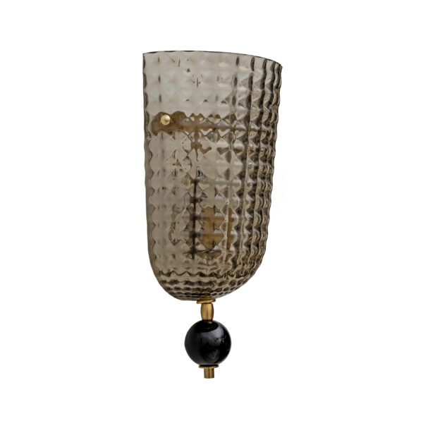 Pair of Art Dèco Style Italian Murano Glass and Brass Sconces - Image 7