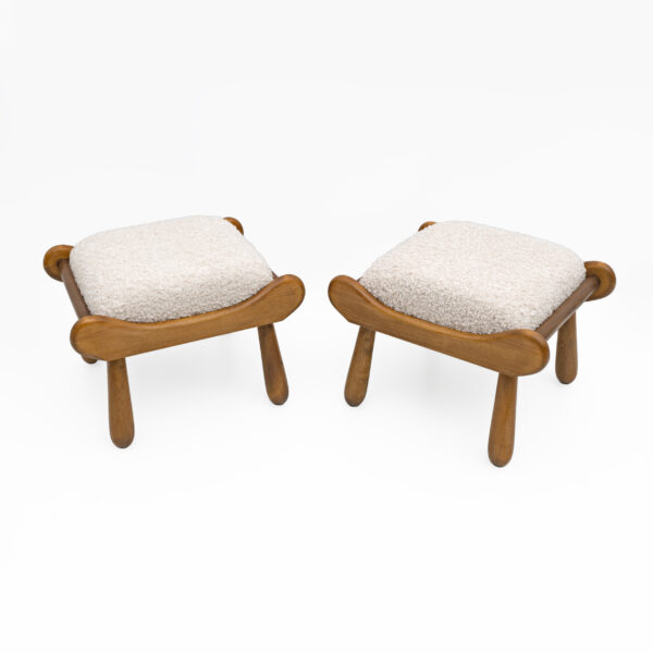 Pair of Philip Arctander Style Beech Stool, 1960s