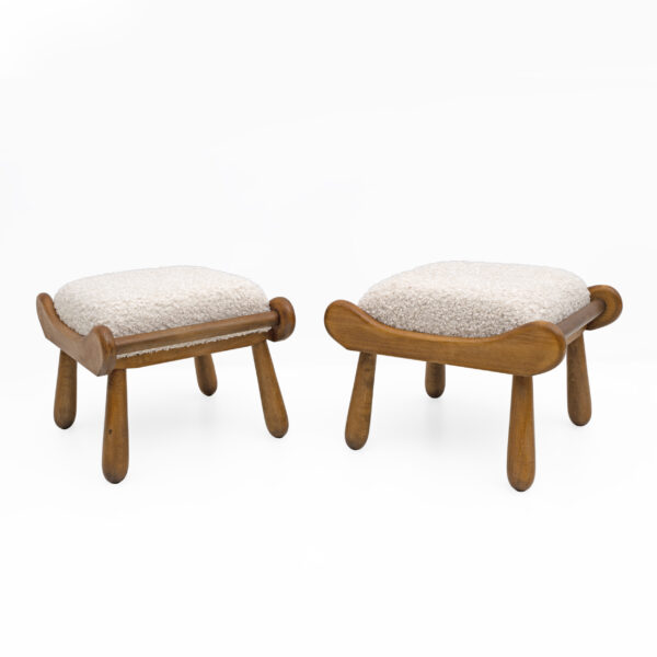 Pair of Philip Arctander Style Beech Stool, 1960s - Image 6