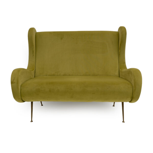 Marco Zanuso Attributed Velvet Sofa Senior, Italy, 1950s - Image 6