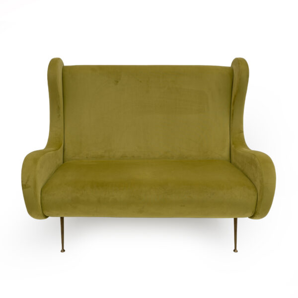 Marco Zanuso Attributed Velvet Sofa Senior, Italy, 1950s - Image 4