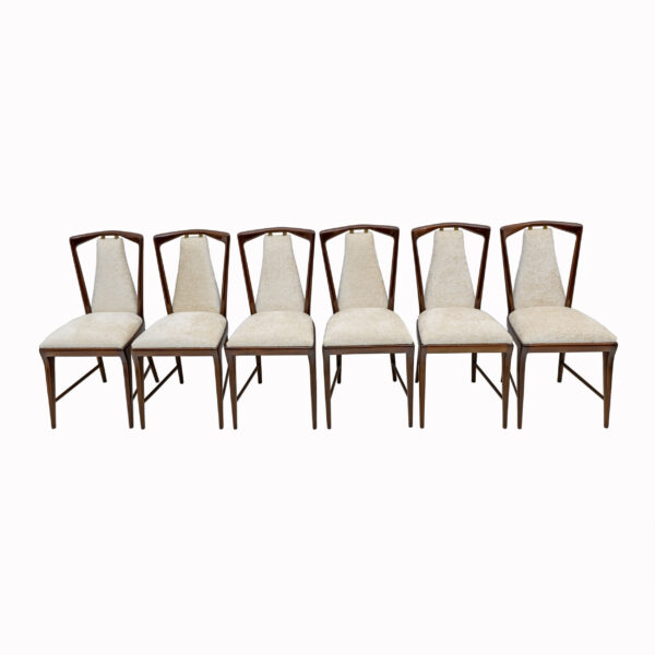 Set of 6 Osvaldo Borsani Italian Bouclè Dining Chairs, 50s - Image 2