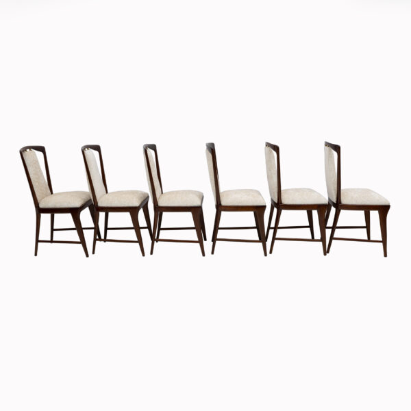 Set of 6 Osvaldo Borsani Italian Bouclè Dining Chairs, 50s - Image 11