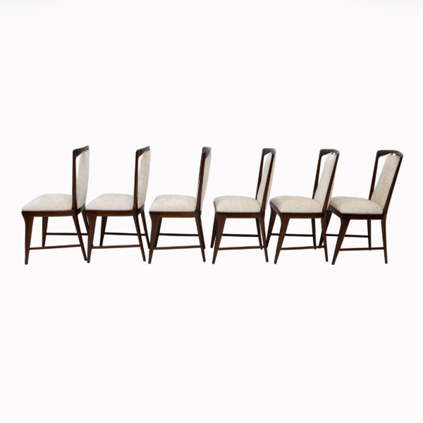 Set of 6 Osvaldo Borsani Italian Bouclè Dining Chairs, 50s - Image 10