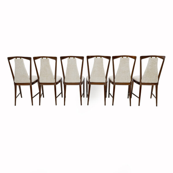 Set of 6 Osvaldo Borsani Italian Bouclè Dining Chairs, 50s - Image 9