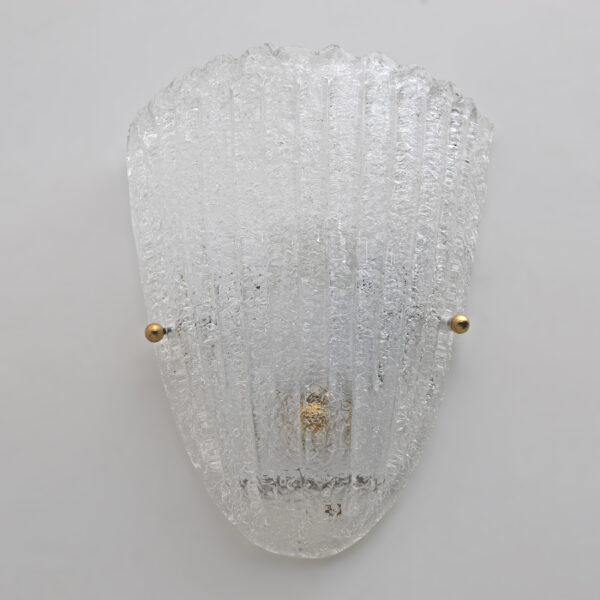 Barovier Style Italian Murano Glass Shell Sconces, 60s, Pair. - Image 4