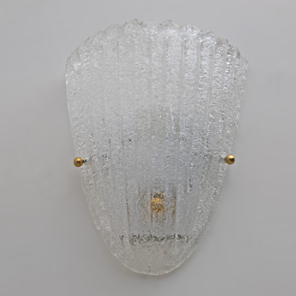 Barovier Style Italian Murano Glass Shell Sconces, 60s, Pair. - Image 2