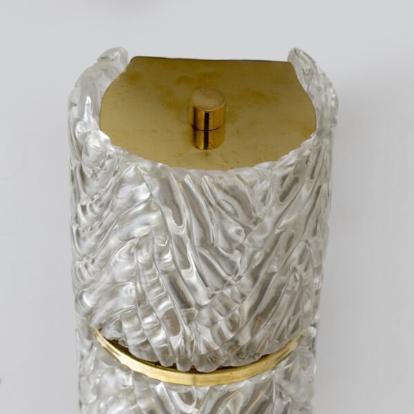 Pair of Brass and Murano Glass Textured Wall Sconces - Image 9