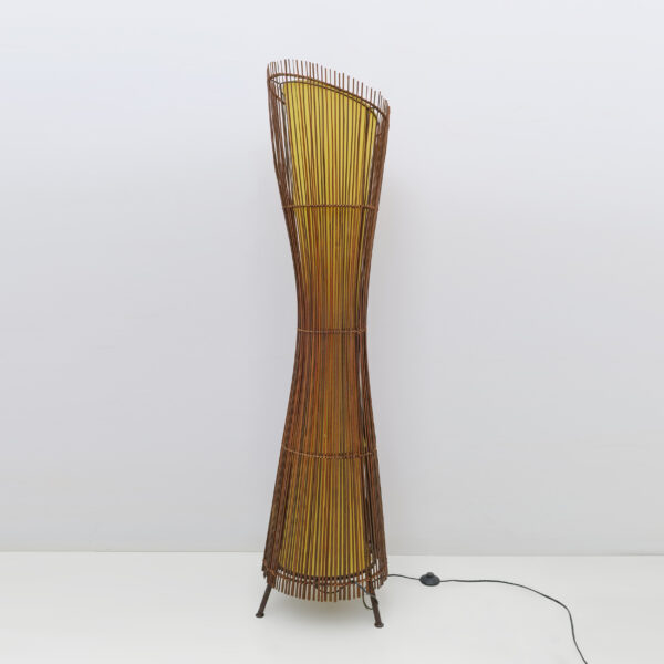 Organic Shaped Bamboo Floor Lamp "Kobe", France, 1980s