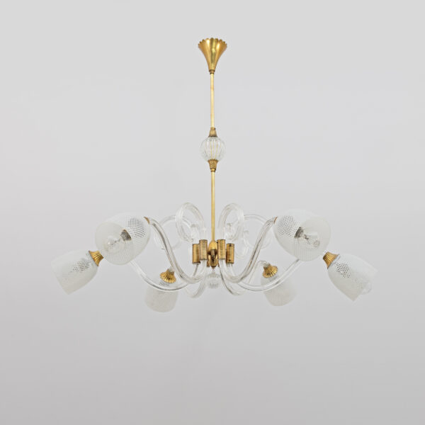 Ercole Barovier Art Dèco Murano Glass Chandelier, 1935s