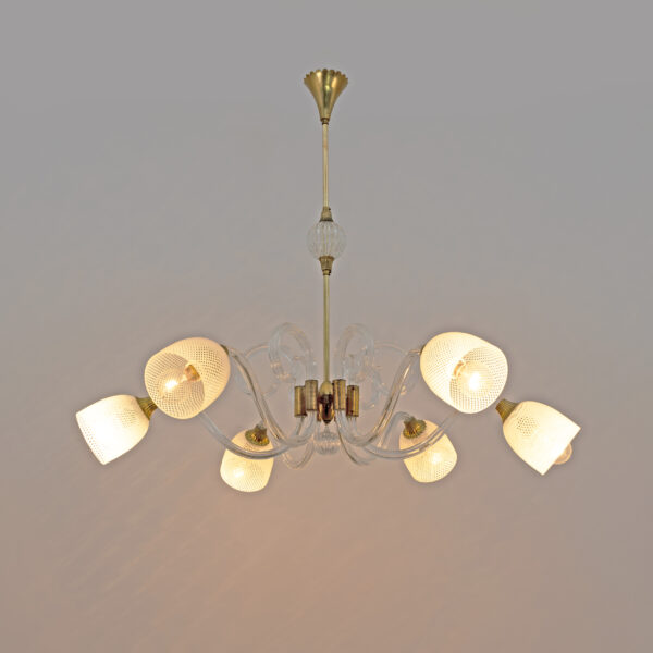 Ercole Barovier Art Dèco Murano Glass Chandelier, 1935s - Image 3