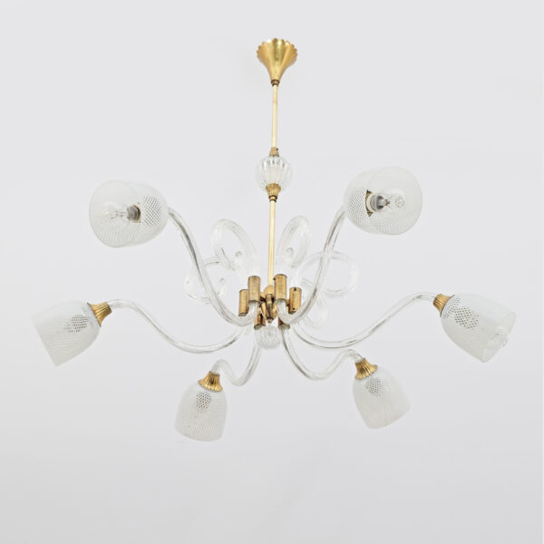 Ercole Barovier Art Dèco Murano Glass Chandelier, 1935s - Image 9