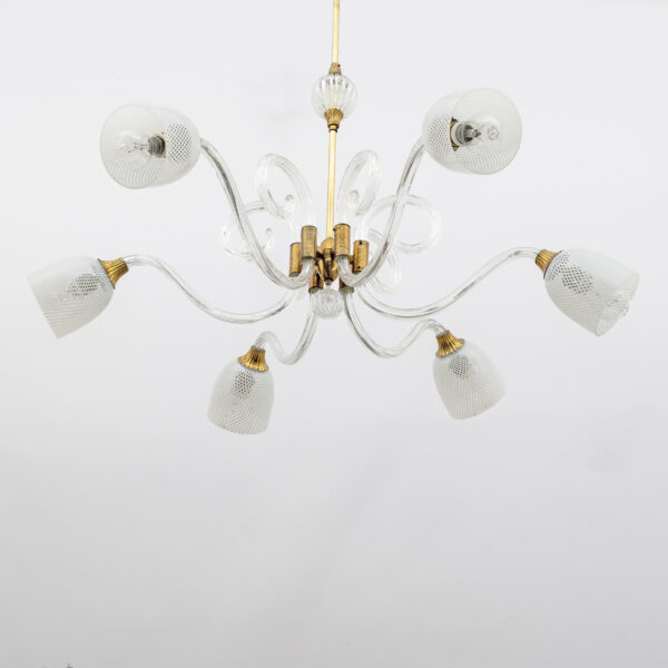 Ercole Barovier Art Dèco Murano Glass Chandelier, 1935s - Image 6