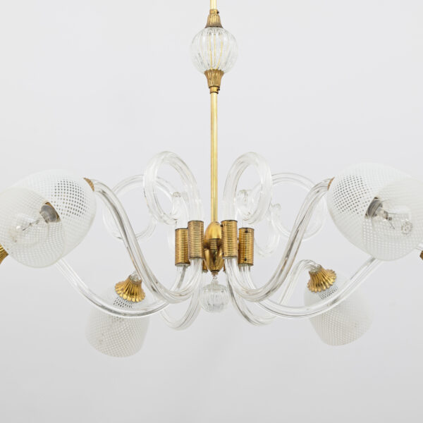 Ercole Barovier Art Dèco Murano Glass Chandelier, 1935s - Image 7