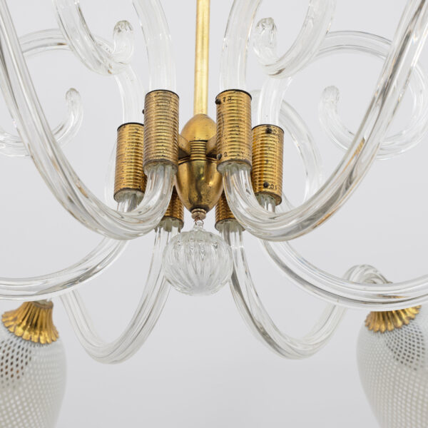 Ercole Barovier Art Dèco Murano Glass Chandelier, 1935s - Image 8