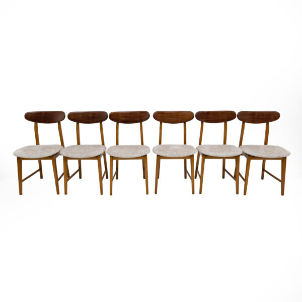 Set of Six Teak Wood Dining Chairs, Denmark, 1960s