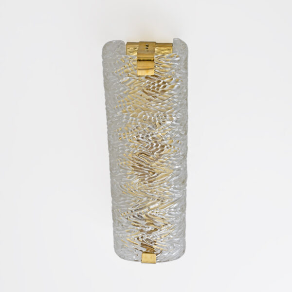 Pair of Italian Brass and Murano Glass Textured Wall Sconces - Image 9