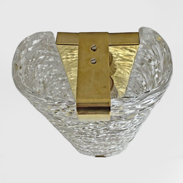 Pair of Italian Brass and Murano Glass Textured Wall Sconces - Image 7