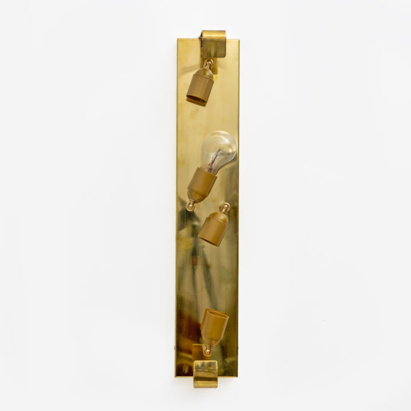 Pair of Italian Brass and Murano Glass Textured Wall Sconces - Image 5